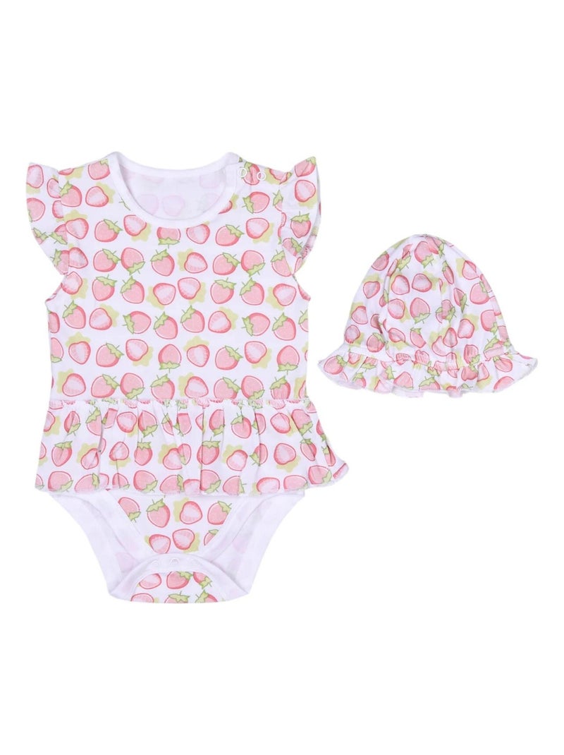 Robe body et chapeau , Fraise Kitikate Rose - Kiabi