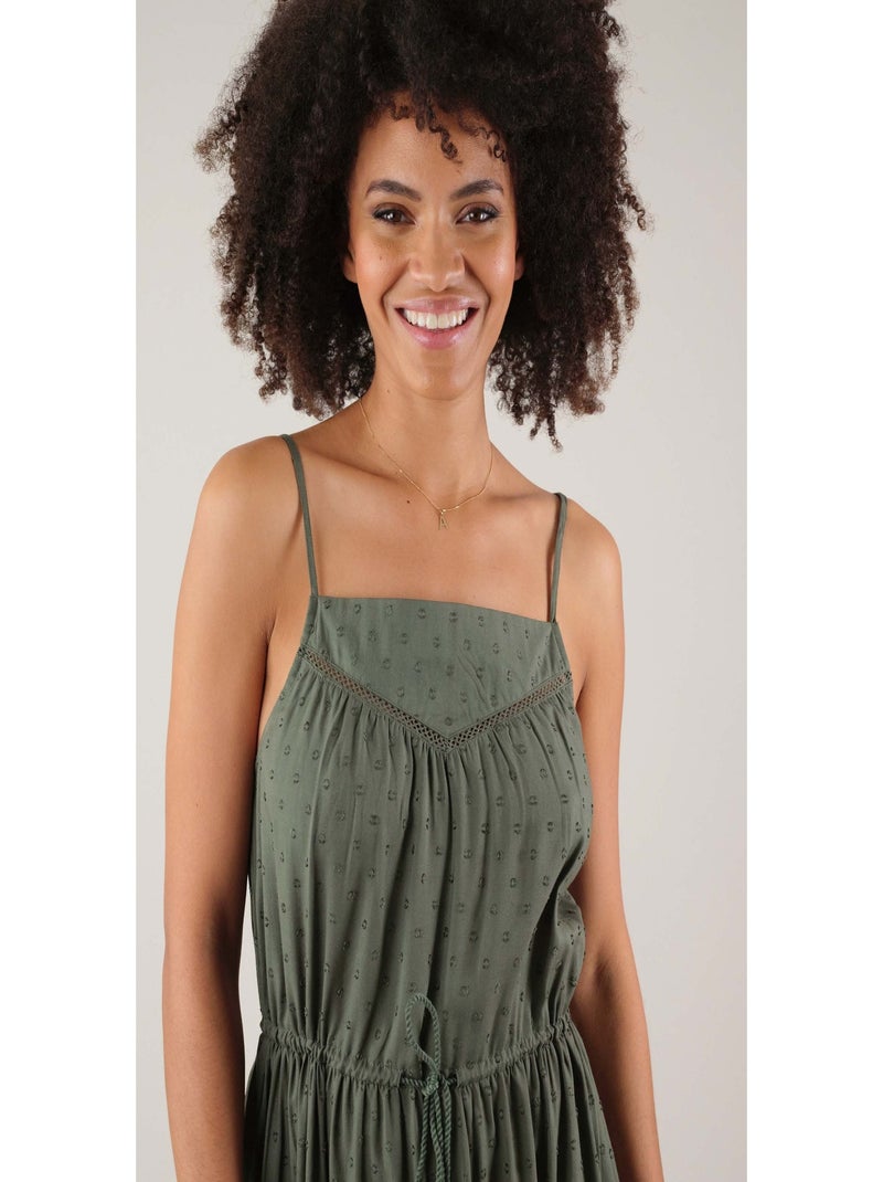 Robe bohème en viscose 'Deeluxe' Kaki - Kiabi