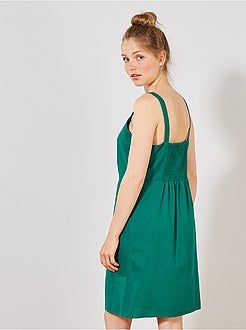 Robe boutonnée à bretelles - Kiabi