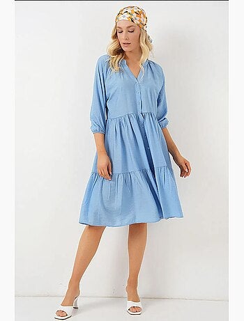 Robe boutonnée à manches courtes bdart