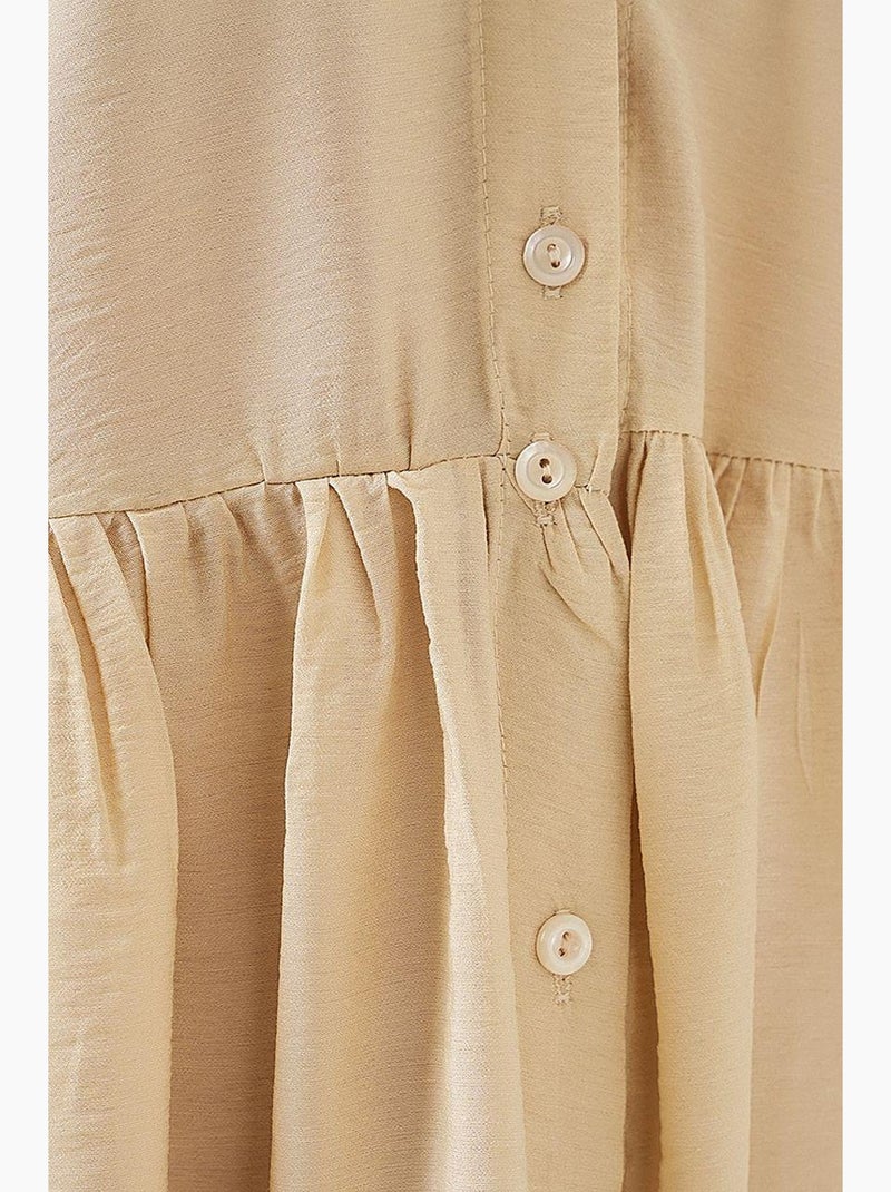 Robe boutonnée à manches courtes bdart Crème - Kiabi