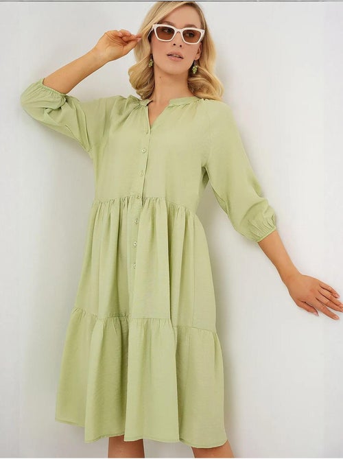 Robe boutonnée à manches courtes bdart - Kiabi Robe boutonnée à manches courtes bdart - Kiabi