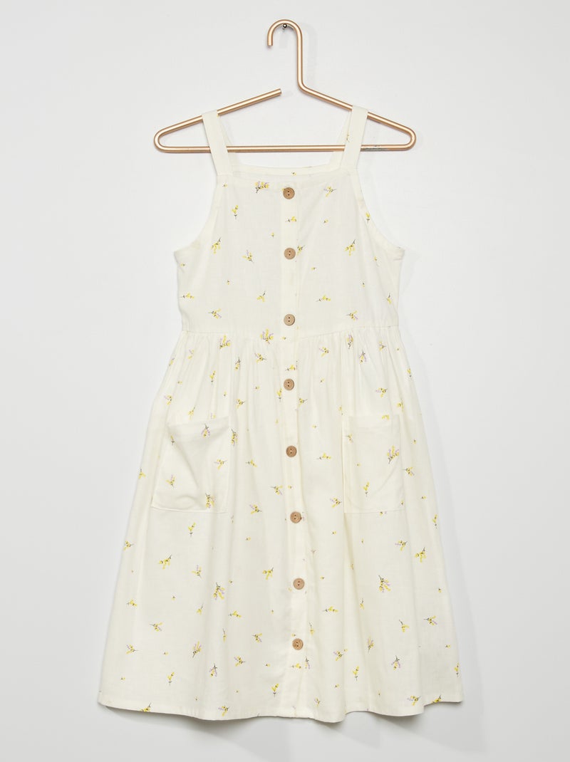 Robe boutonnée à motifs blanc - Kiabi