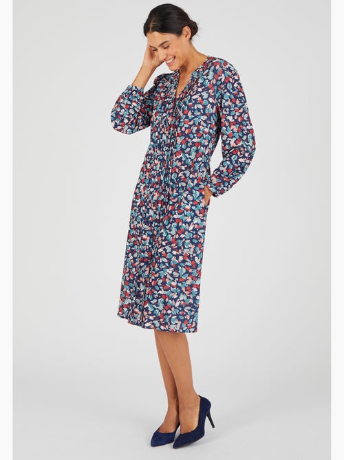 Robe boutonnée crêpe reliéfé - Damart - Kiabi