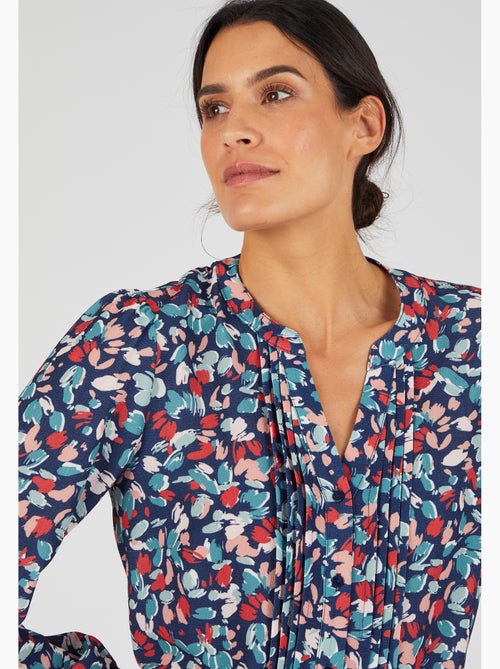 Robe boutonnée crêpe reliéfé - Damart - Kiabi