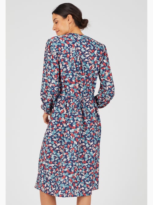 Robe boutonnée crêpe reliéfé - Damart - Kiabi