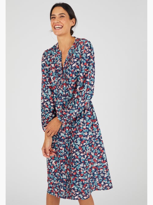 Robe boutonnée crêpe reliéfé - Damart - Kiabi
