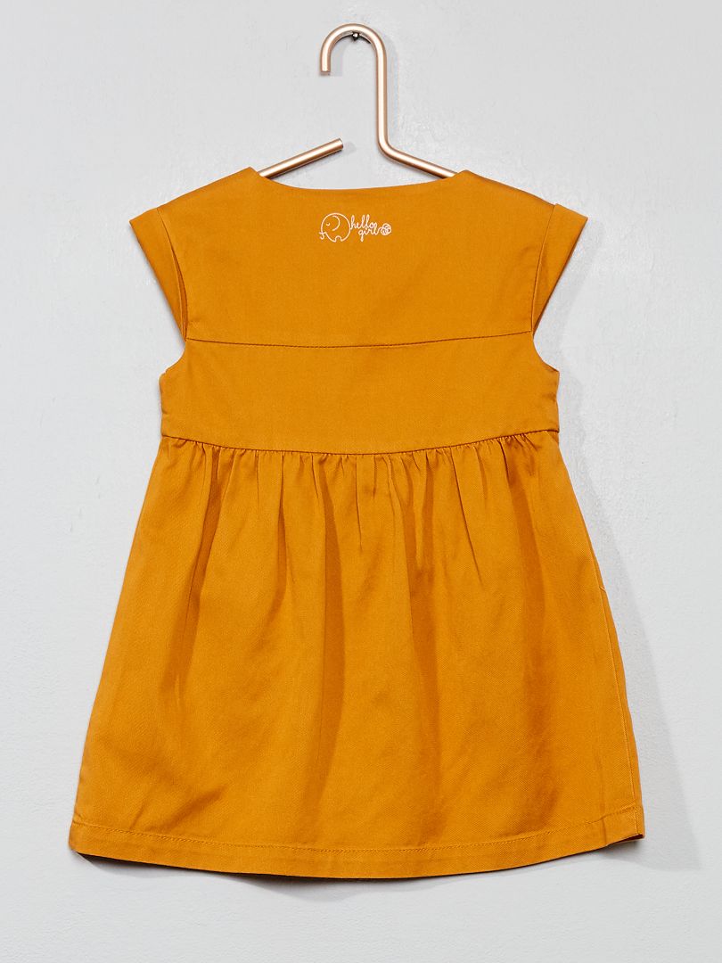 Robe boutonnée en toile souple JAUNE - Kiabi