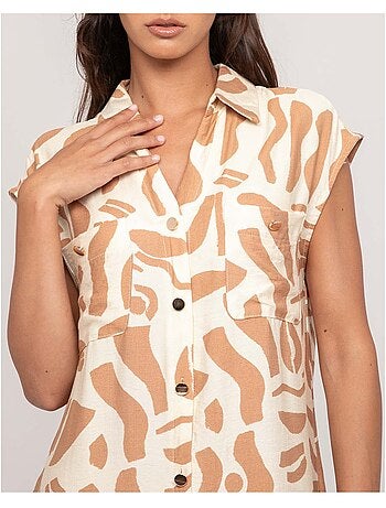 Robe boutonnée longue sans manches ISALINE