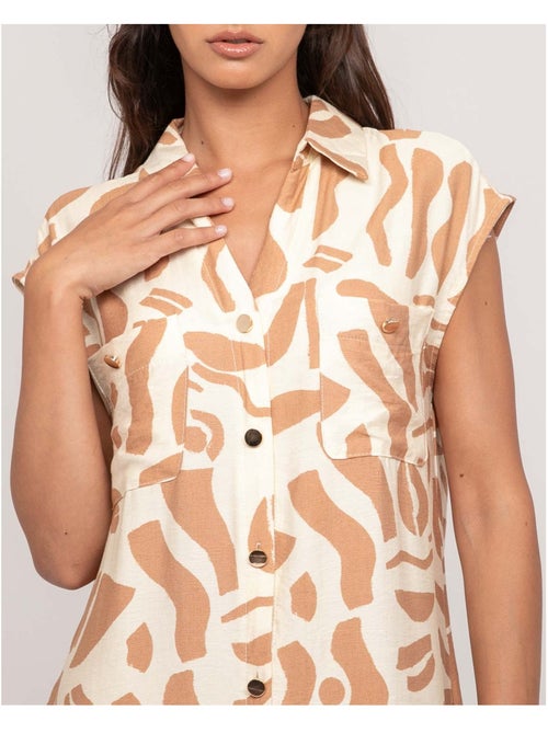 Robe boutonnée longue sans manches ISALINE - Kiabi