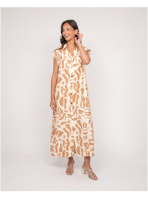 Robe boutonnée longue sans manches ISALINE - Kiabi