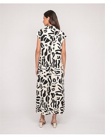 Robe boutonnée longue sans manches ISALINE