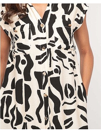 Robe boutonnée longue sans manches ISALINE