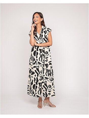 Robe boutonnée longue sans manches ISALINE