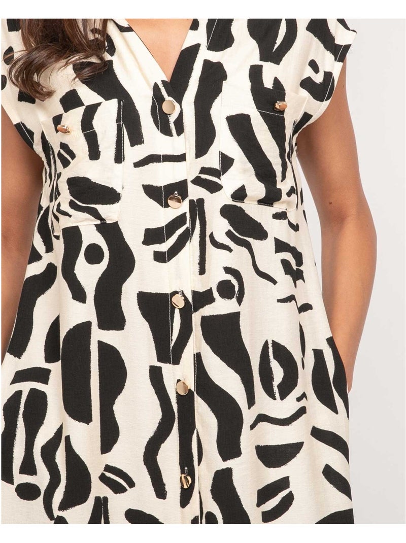 Robe boutonnée longue sans manches ISALINE Noir - Kiabi