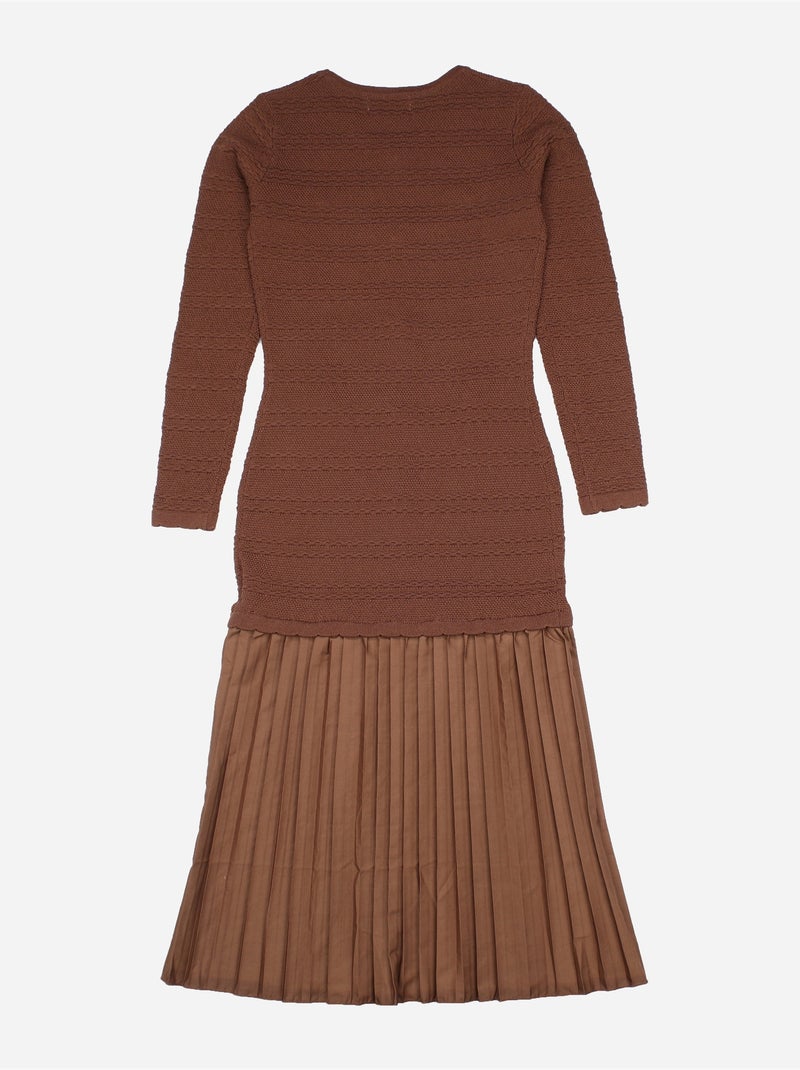 Robe boutonnée Marron - Kiabi