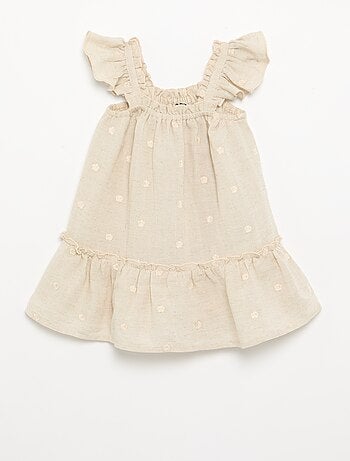 Robe brodée sans manches