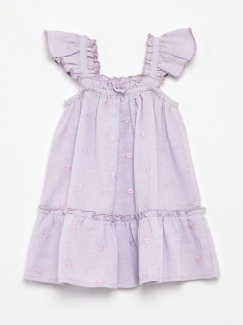 Robe brodée sans manches Violet - Kiabi
