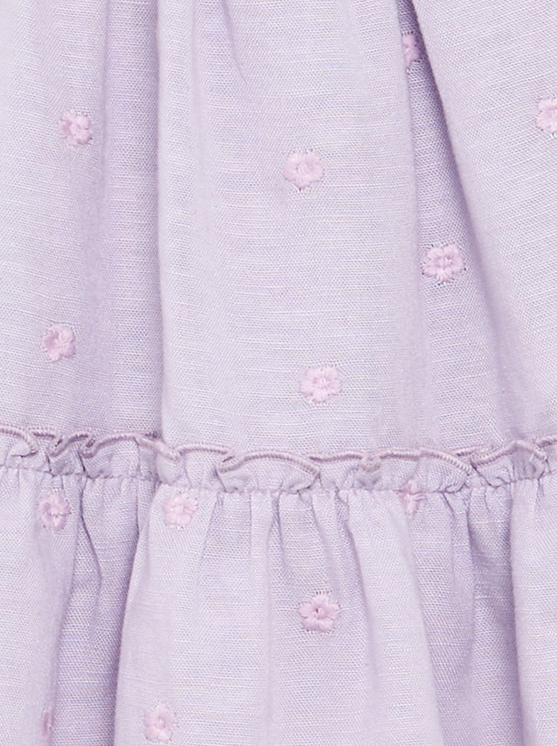 Robe brodée sans manches Violet - Kiabi
