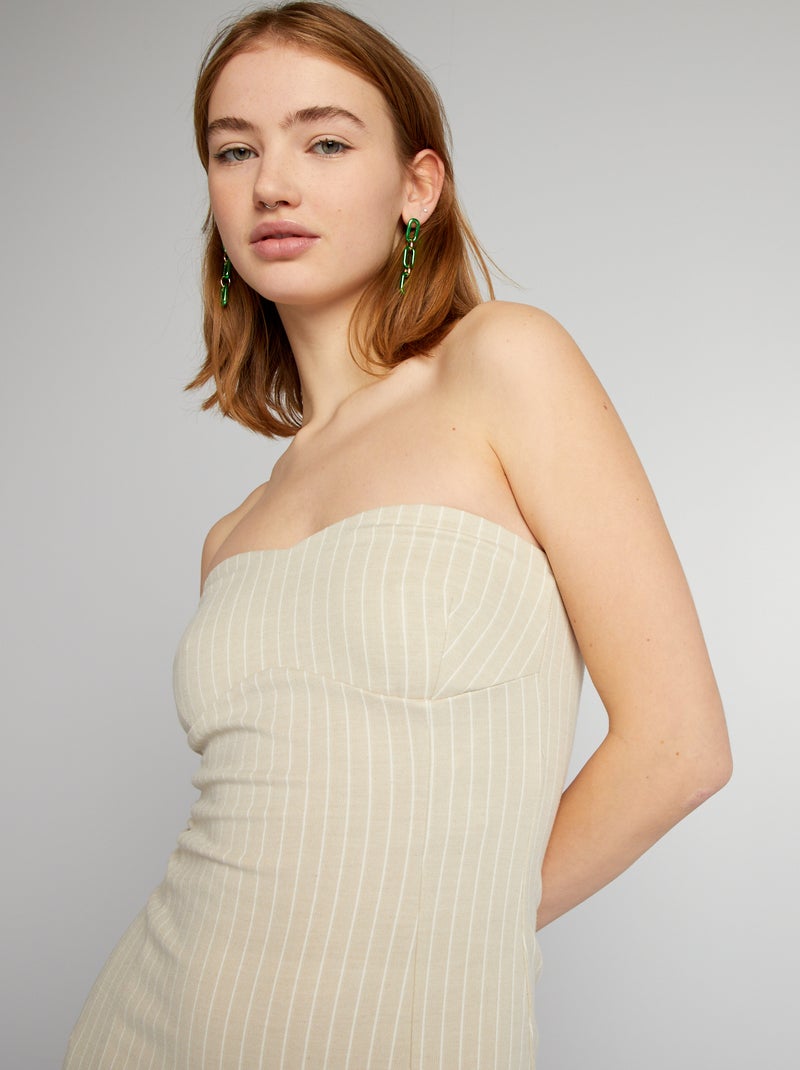 Robe bustier courte Beige - Kiabi