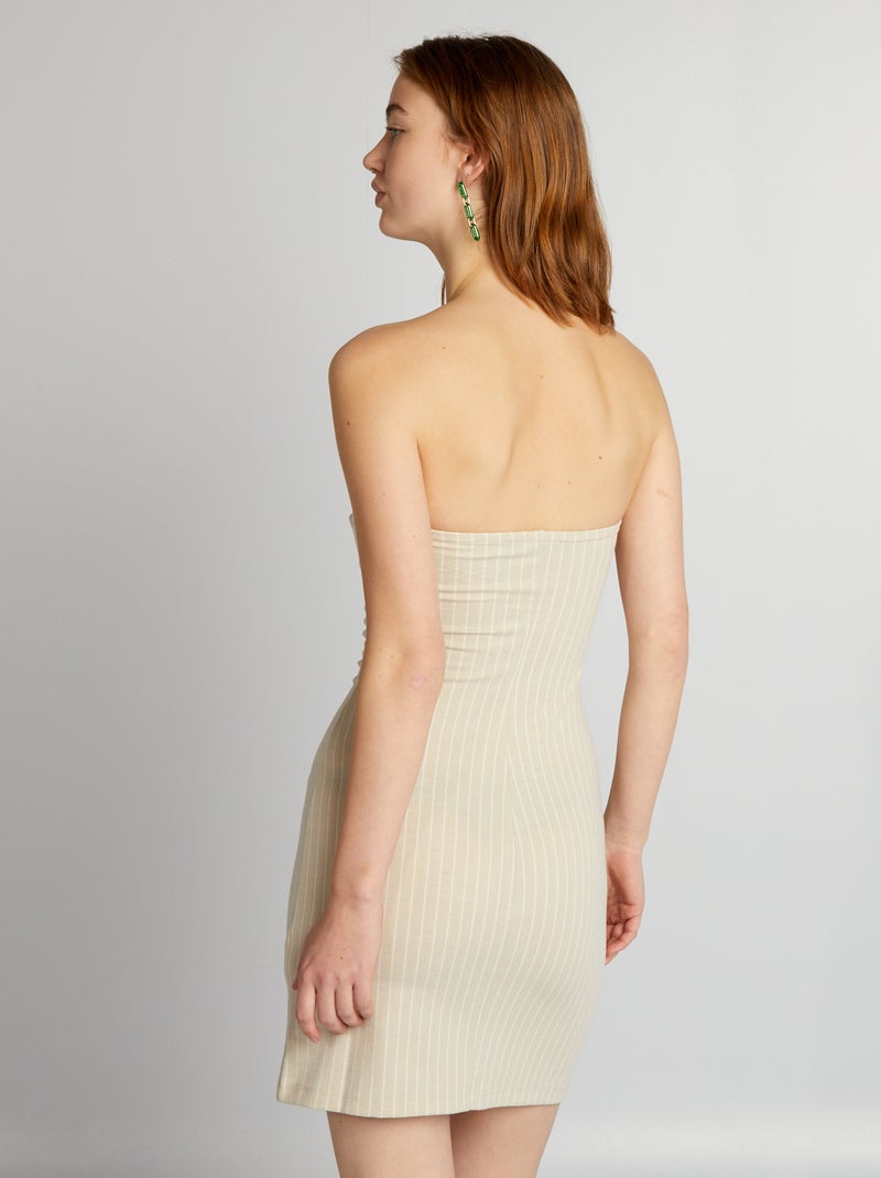 Robe bustier courte Beige - Kiabi