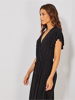 Robe cache-cœur à volants - Kiabi