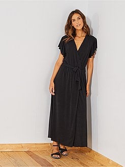 Robe cache-cœur à volants - Kiabi