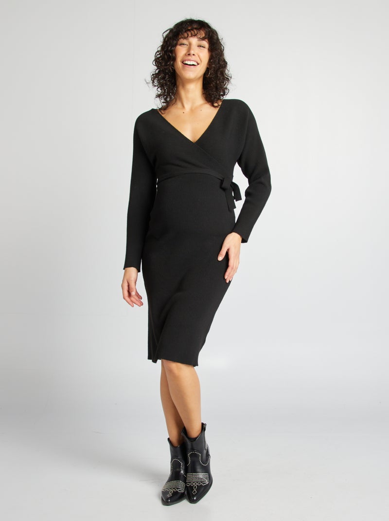 Robe cache cœur allaitement noir - Kiabi