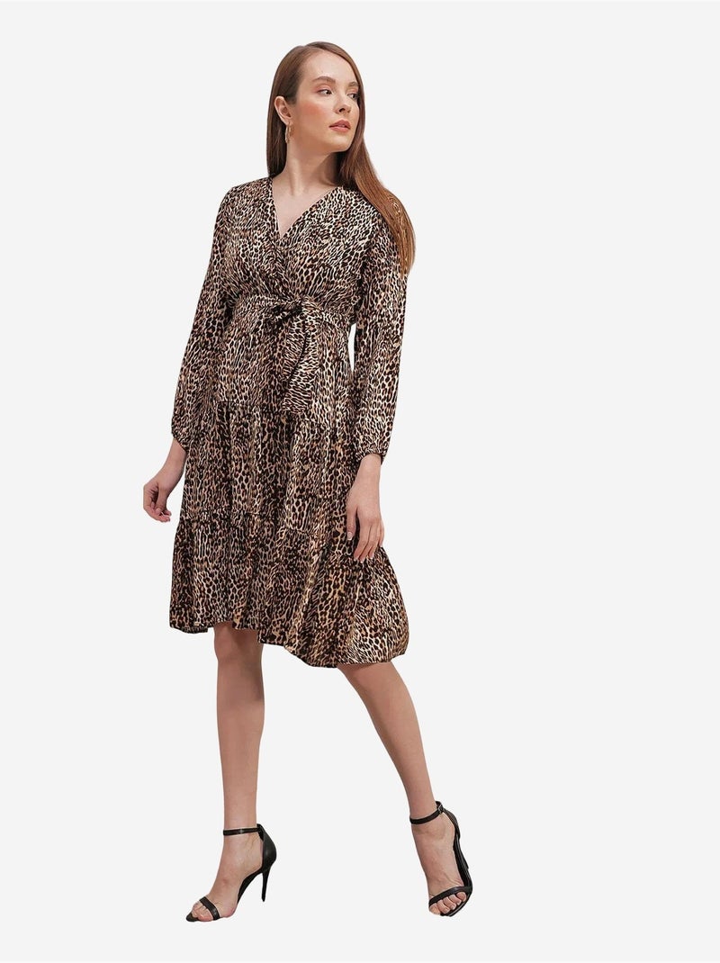 Robe cache-cœur bdart Beige argile - Kiabi