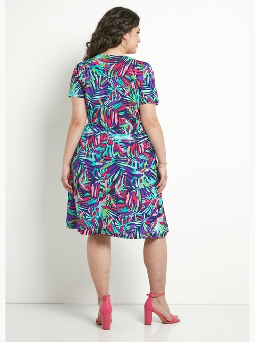 Robe cache-coeur courte imprimée évasée - Afibel - Kiabi