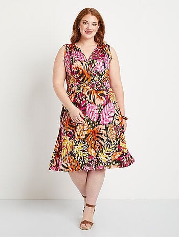 Robe cache-coeur courte nouettes épaules - Afibel