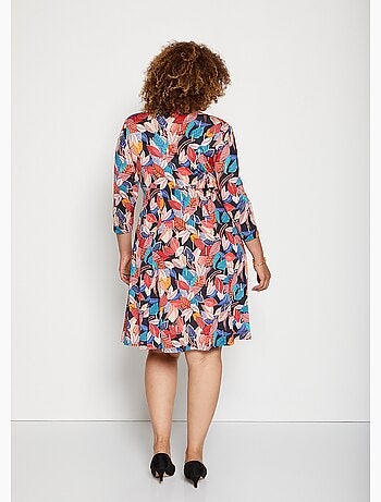 Robe cache-coeur drapé imprimée - AFIBEL