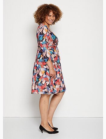 Robe cache-coeur drapé imprimée - AFIBEL