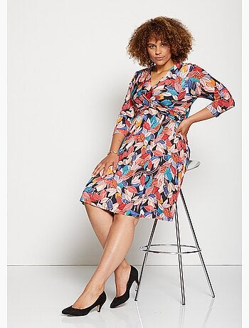 Robe cache-coeur drapé imprimée - AFIBEL