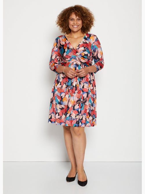 Robe cache-coeur drapé imprimée - AFIBEL - Kiabi