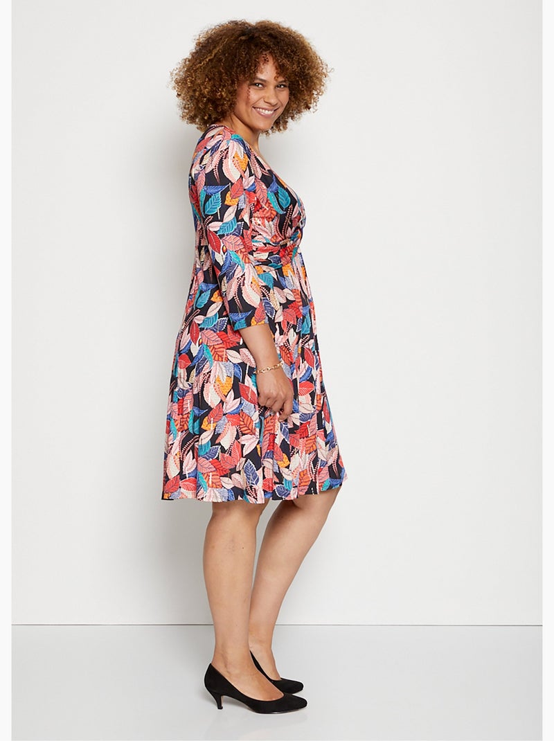 Robe cache-coeur drapé imprimée - AFIBEL Multicolore - Kiabi
