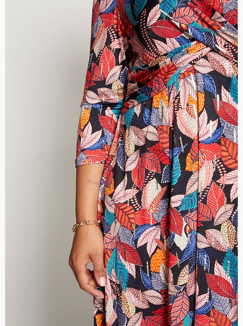 Robe cache-coeur drapé imprimée - AFIBEL - Kiabi