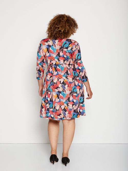 Robe cache-coeur drapé imprimée - Kiabi