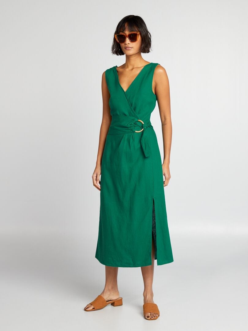 Robe Femme En Lin Blanc Avec Ceinture - Taille S - Neuf Sans étiquettes