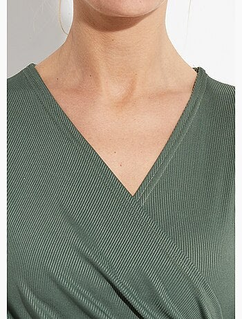 Robe cache coeur jersey cotelé Essentiel - Afibel