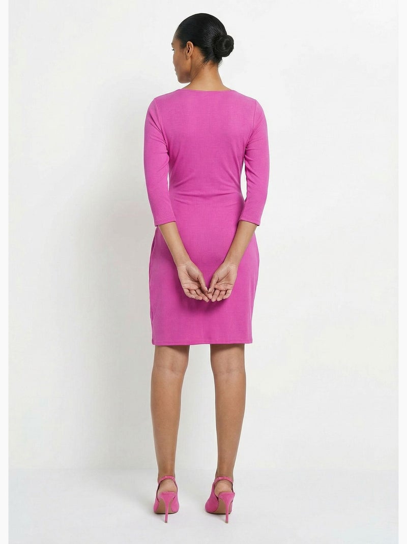 Robe cache coeur jersey cotelé Essentiel - Afibel Rose fushia - Kiabi