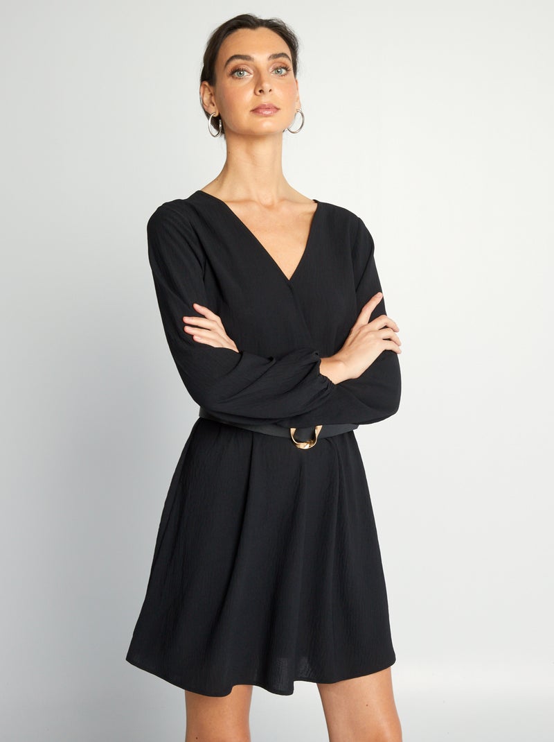 Robe cache-coeur noir - Kiabi