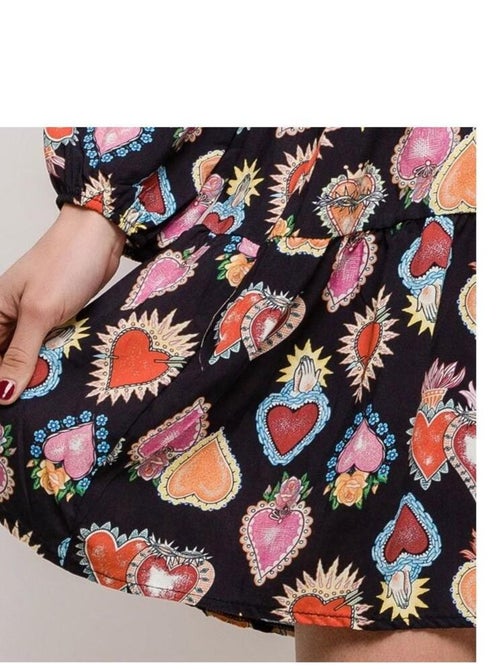 Robe cache-cœur noire - Kiabi