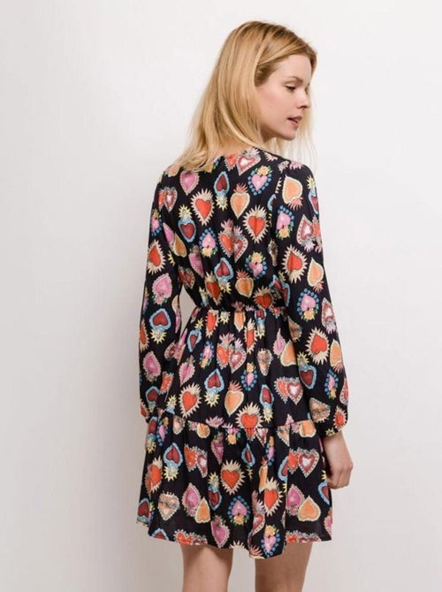 Robe cache-cœur noire - Kiabi