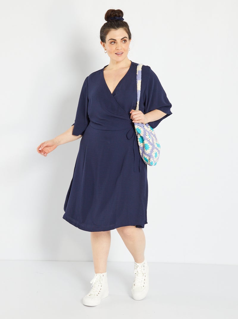 Robe cache-cœur 'Only Carmakoma' bleu - Kiabi