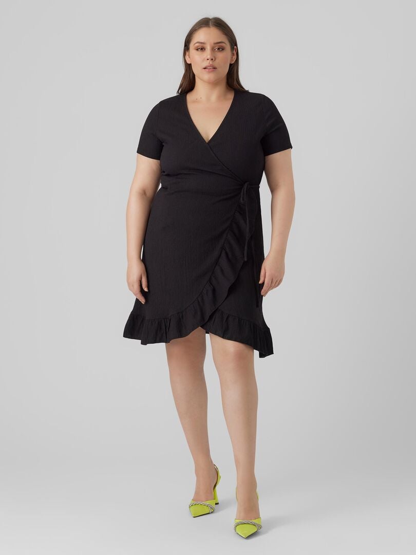 Robe cache-cœur 'Véro Moda Curve' noir - Kiabi