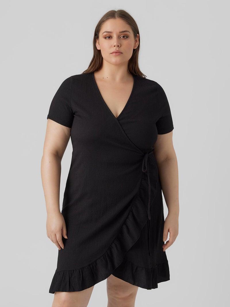 Robe cache-cœur 'Véro Moda Curve' noir - Kiabi