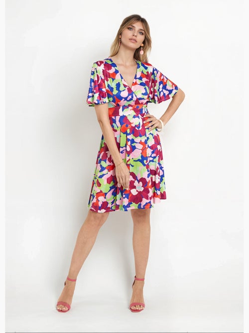 Robe cache-c¿ur manches papillon motif arty - Afibel - Kiabi Robe cache-c¿ur manches papillon motif arty - Afibel - Kiabi