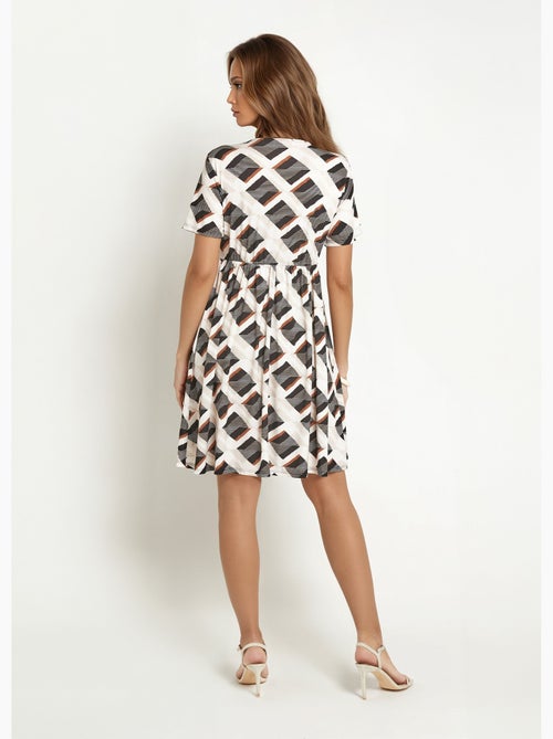 Robe cache-c¿ur motifs géométriques - Afibel - Kiabi Robe cache-c¿ur motifs géométriques - Afibel - Kiabi