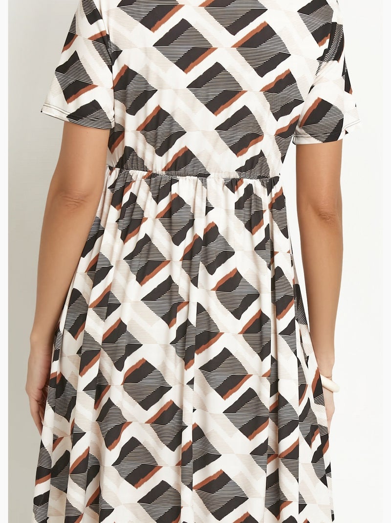 Robe cache-c¿ur motifs géométriques - Afibel Beige - Kiabi